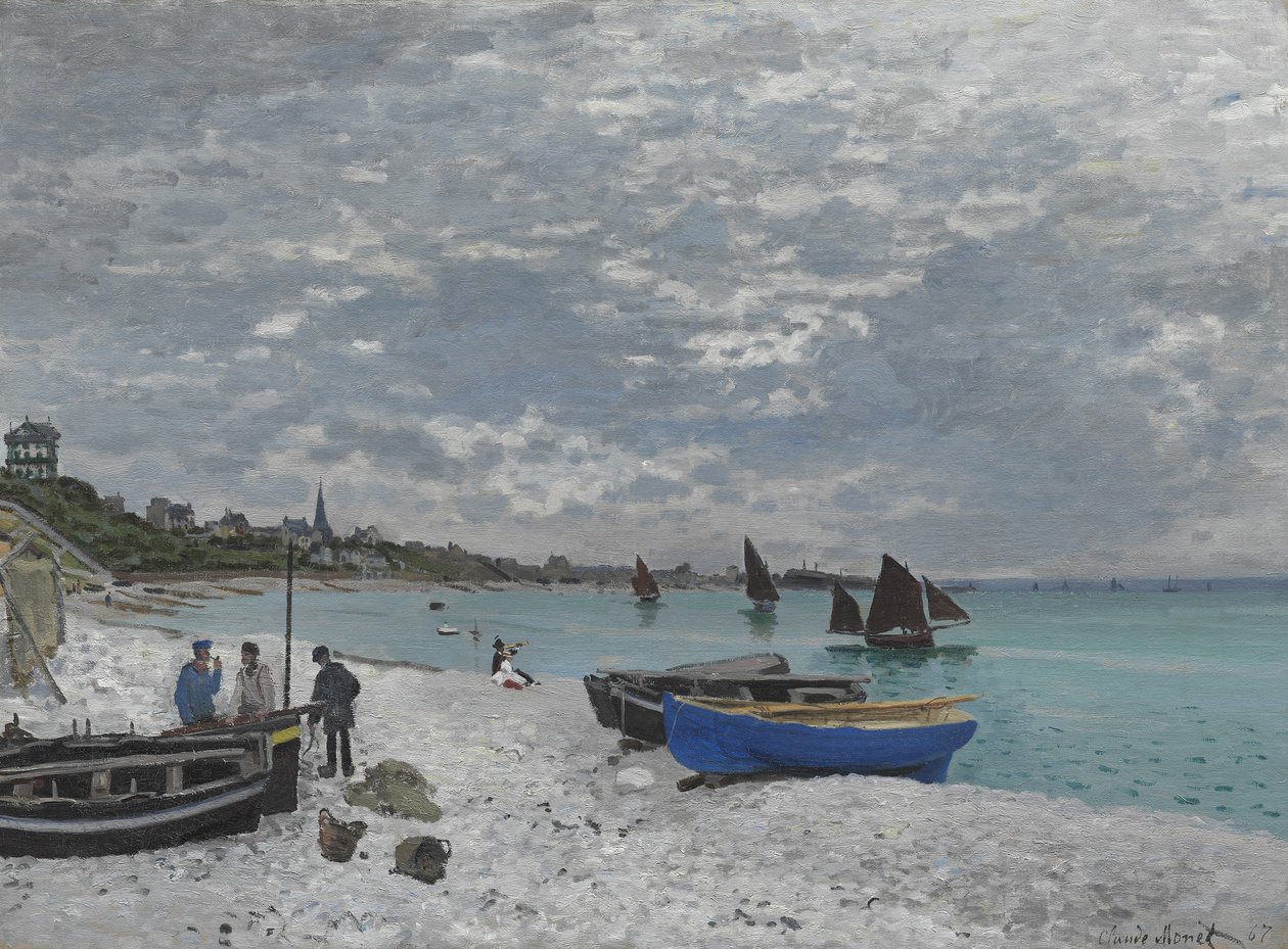 A praia em Sainte-Adresse, 1867 de Claude Monet