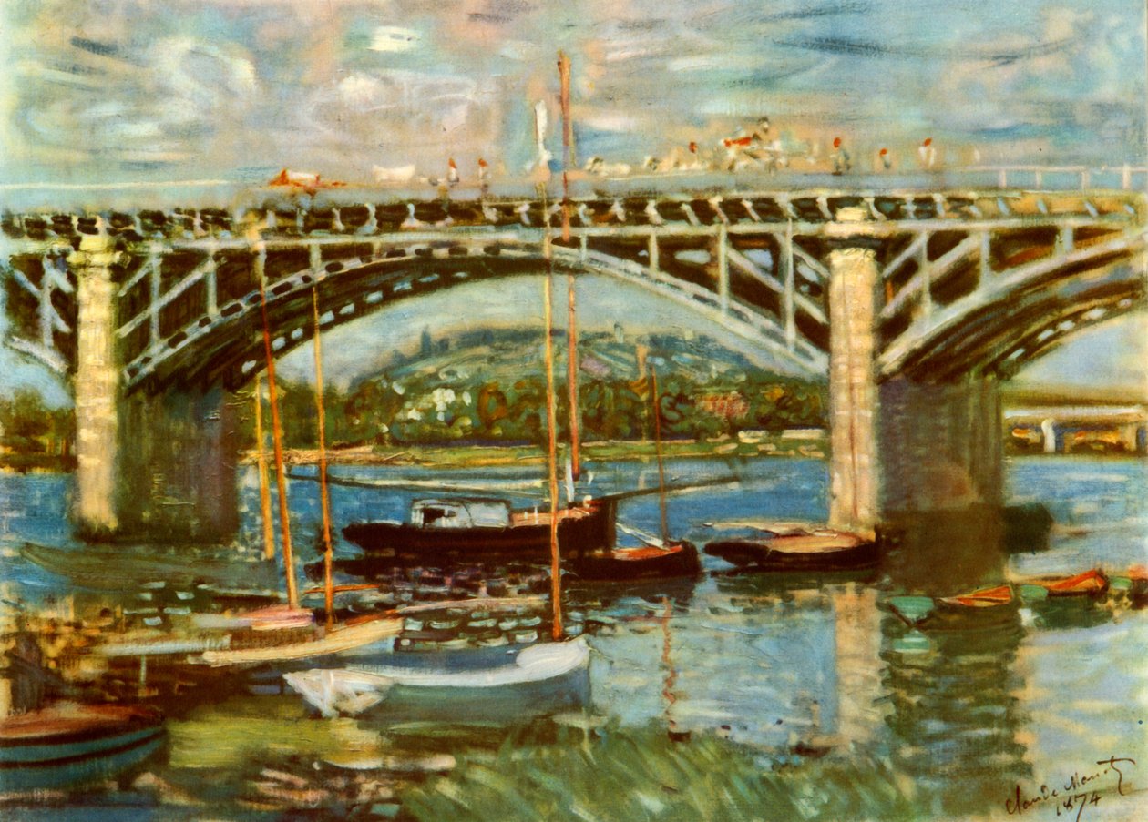 A ponte sobre o Sena em Argenteuil, 1874, 1937. de Claude Monet