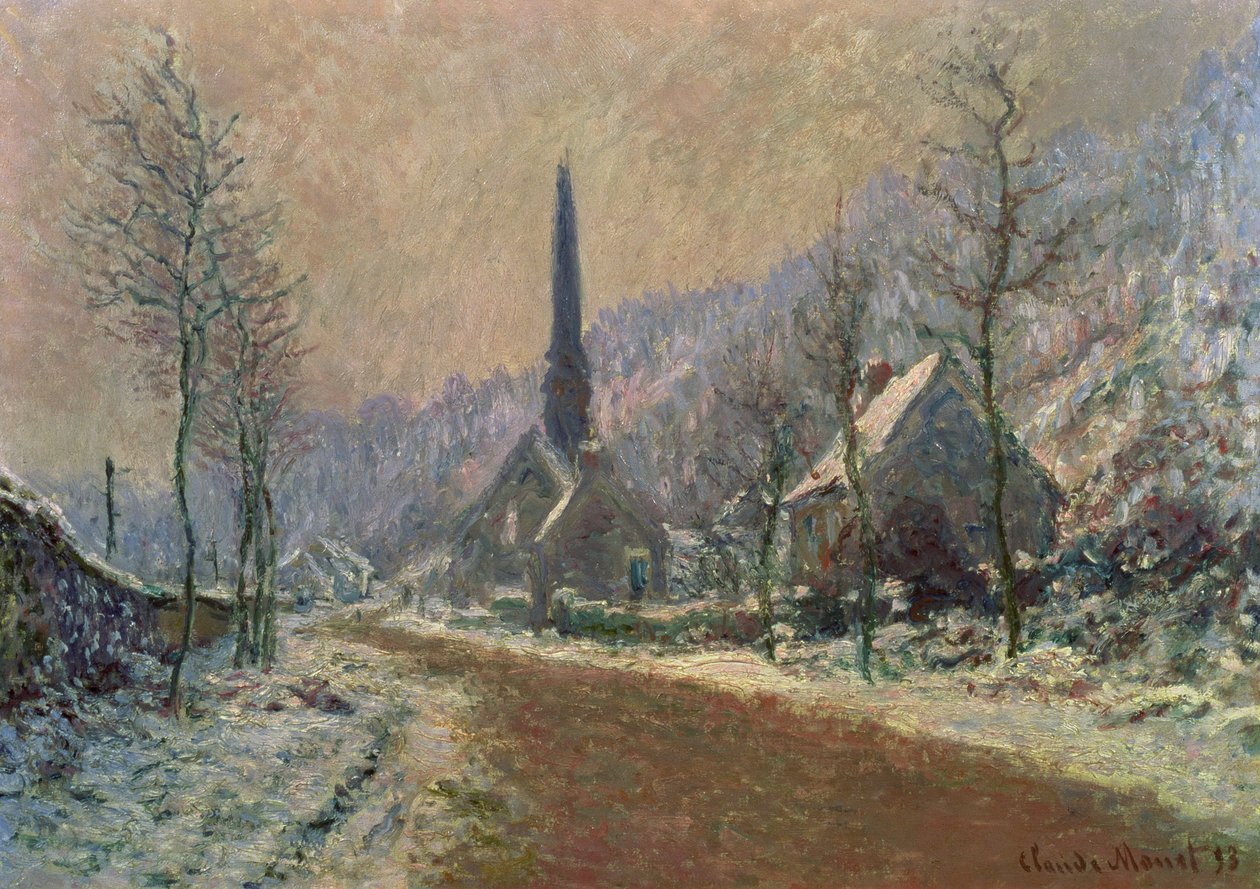 A Igreja de Jeufosse no Inverno de Claude Monet