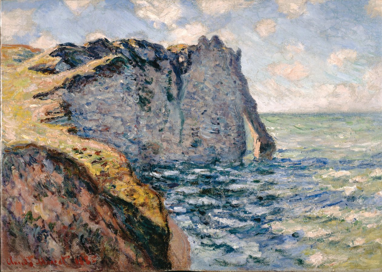 O penhasco de Aval, Etrétat, 1885 de Claude Monet