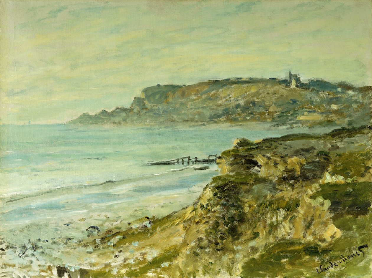 Os penhascos em Sainte-Adresse; La Falaise de Saint Adresse, 1873 de Claude Monet