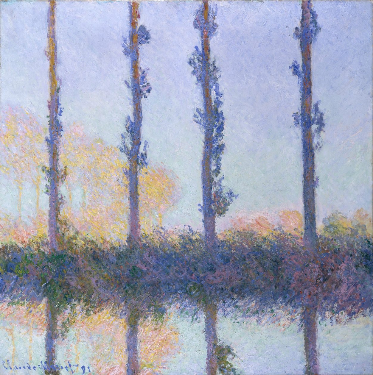 As quatro árvores, 1891 de Claude Monet