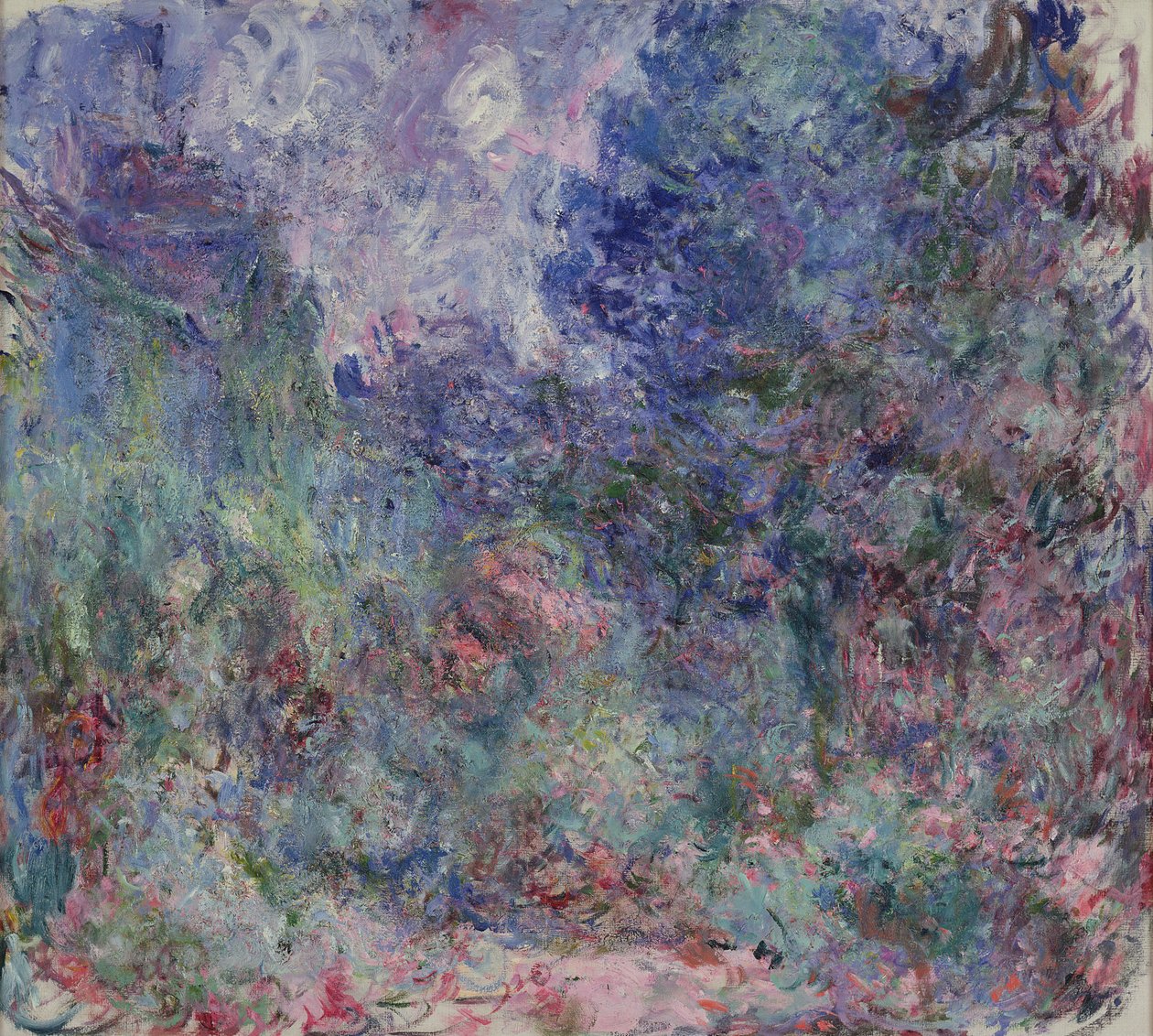 A casa em Giverny visto do jardim das rosas, 1922-24 de Claude Monet
