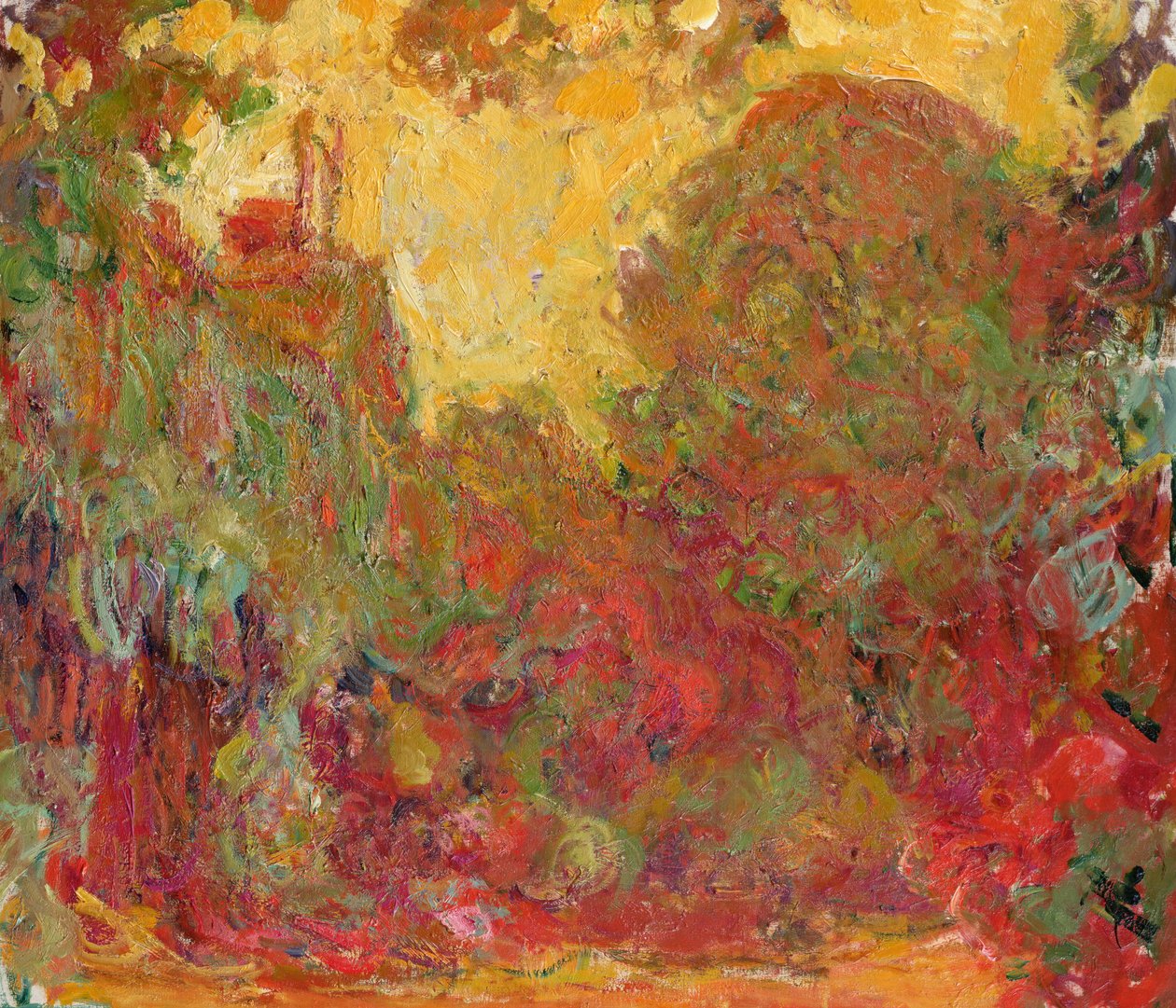 A Casa vista do Jardim das Rosas, 1922-24 de Claude Monet