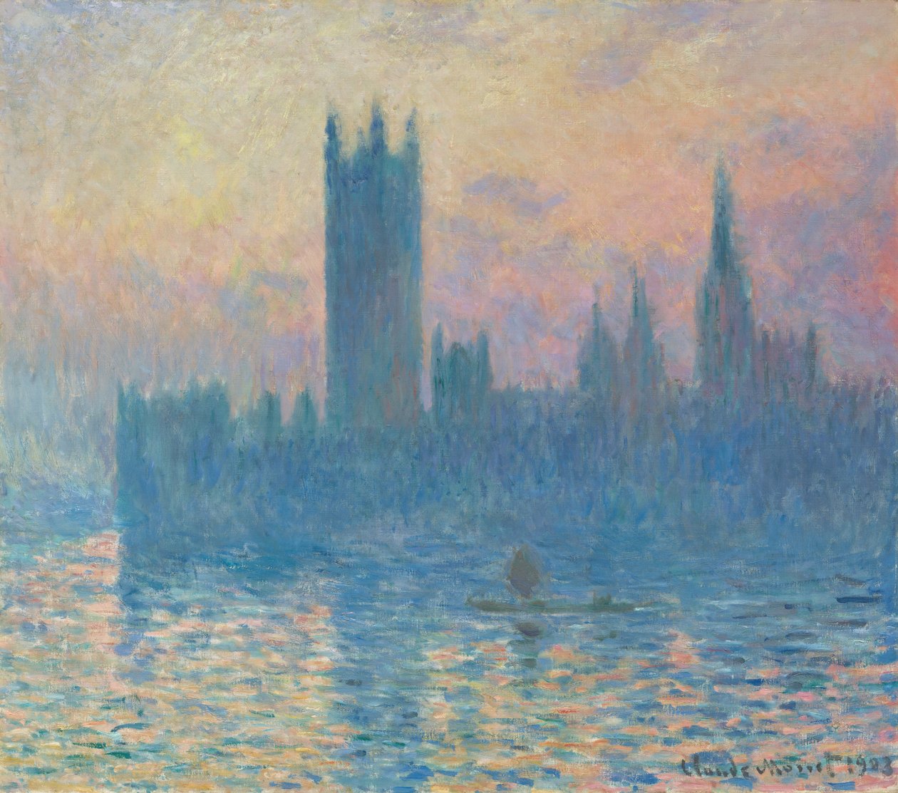 As Casas do Parlamento, Sunset, 1903. de Claude Monet