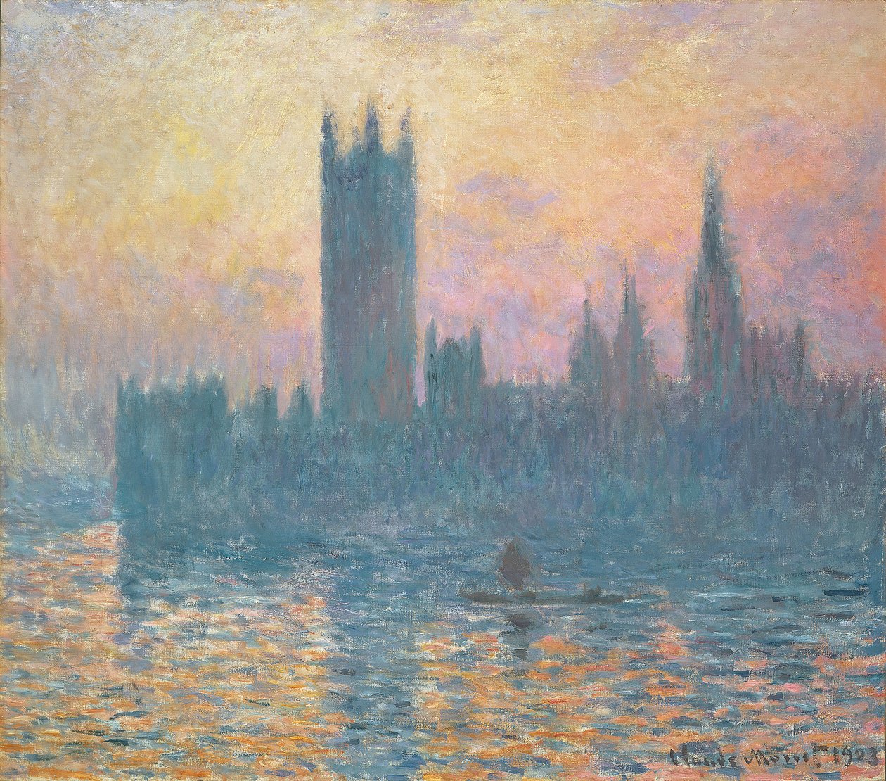 As Casas do Parlamento, Sunset, 1903 de Claude Monet