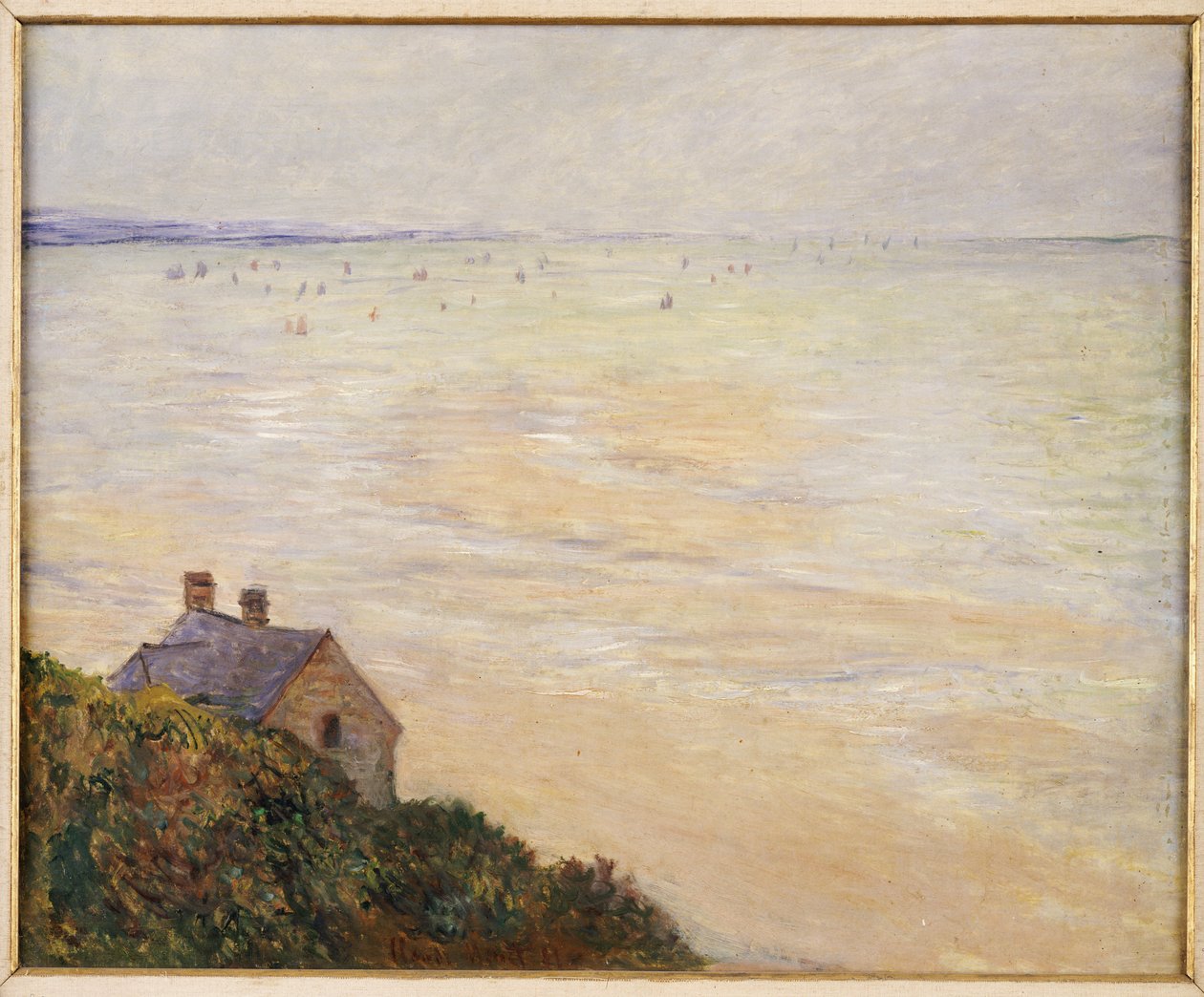 A cabana em Trouville, maré baixa, 1881 de Claude Monet