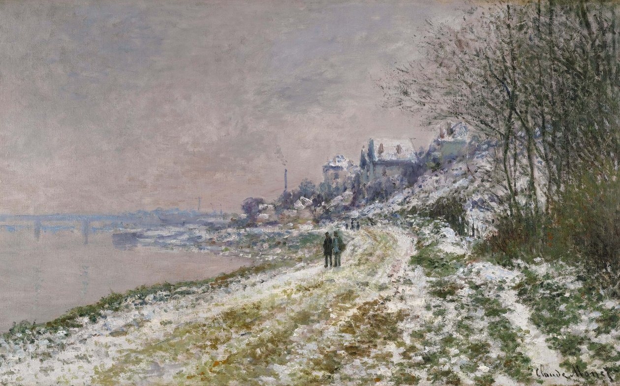 O caminho para Epinay, efeito da neve, 1875 de Claude Monet