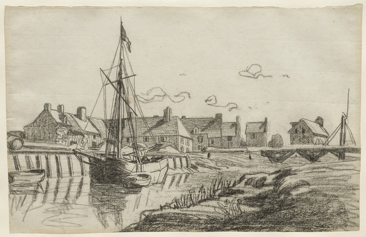 O porto de Touques, c.1864 de Claude Monet