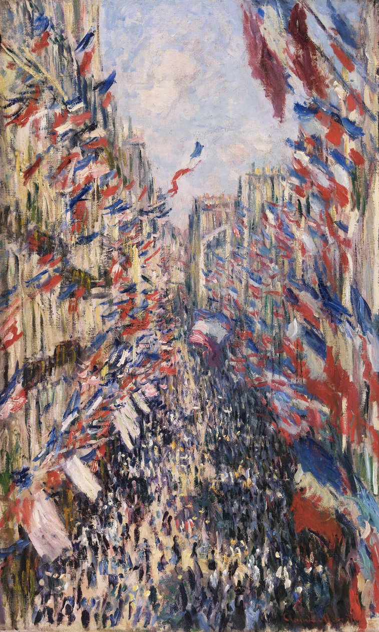A Rue Montorgueil em Paris. Celebração de 30 de junho de 1878 de Claude Monet