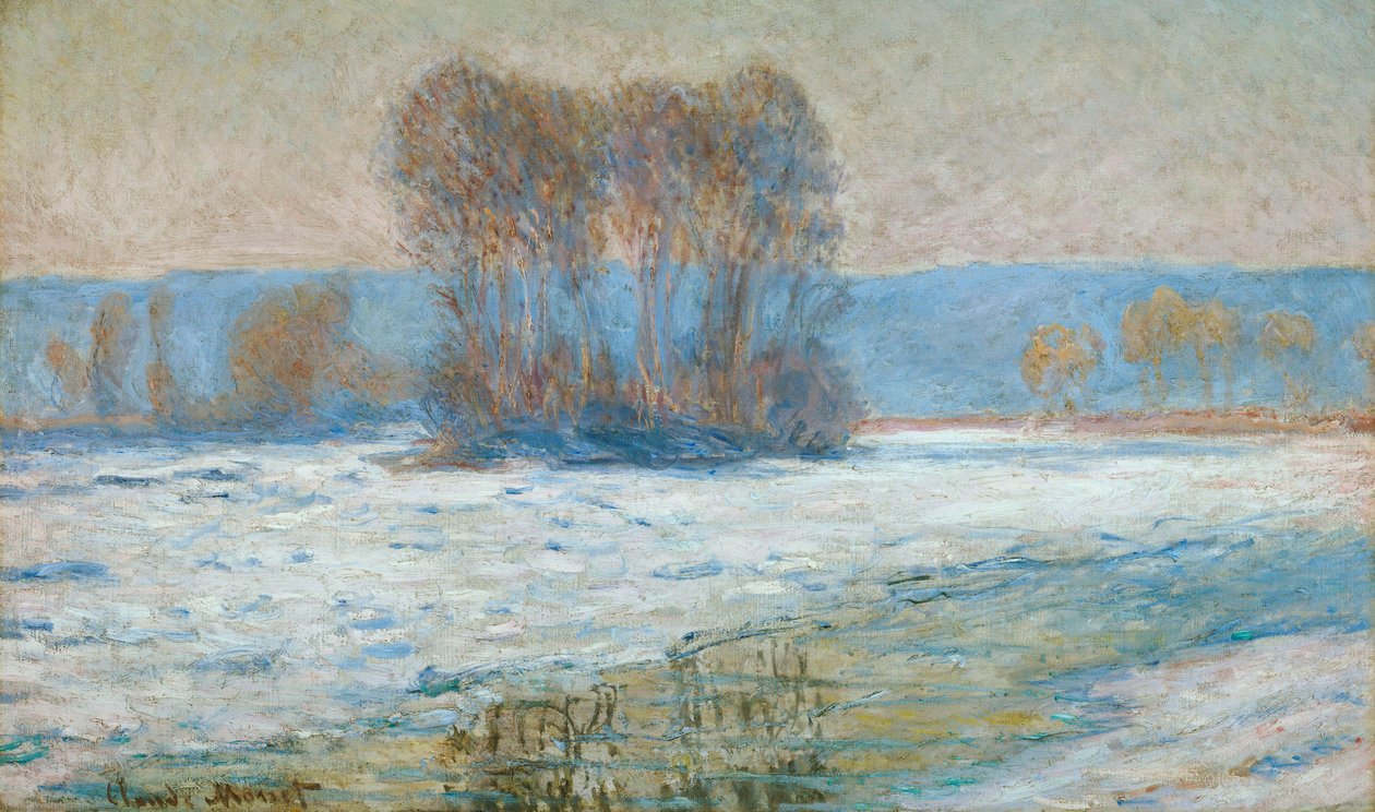 O Sena em Bennecourt, inverno de Claude Monet