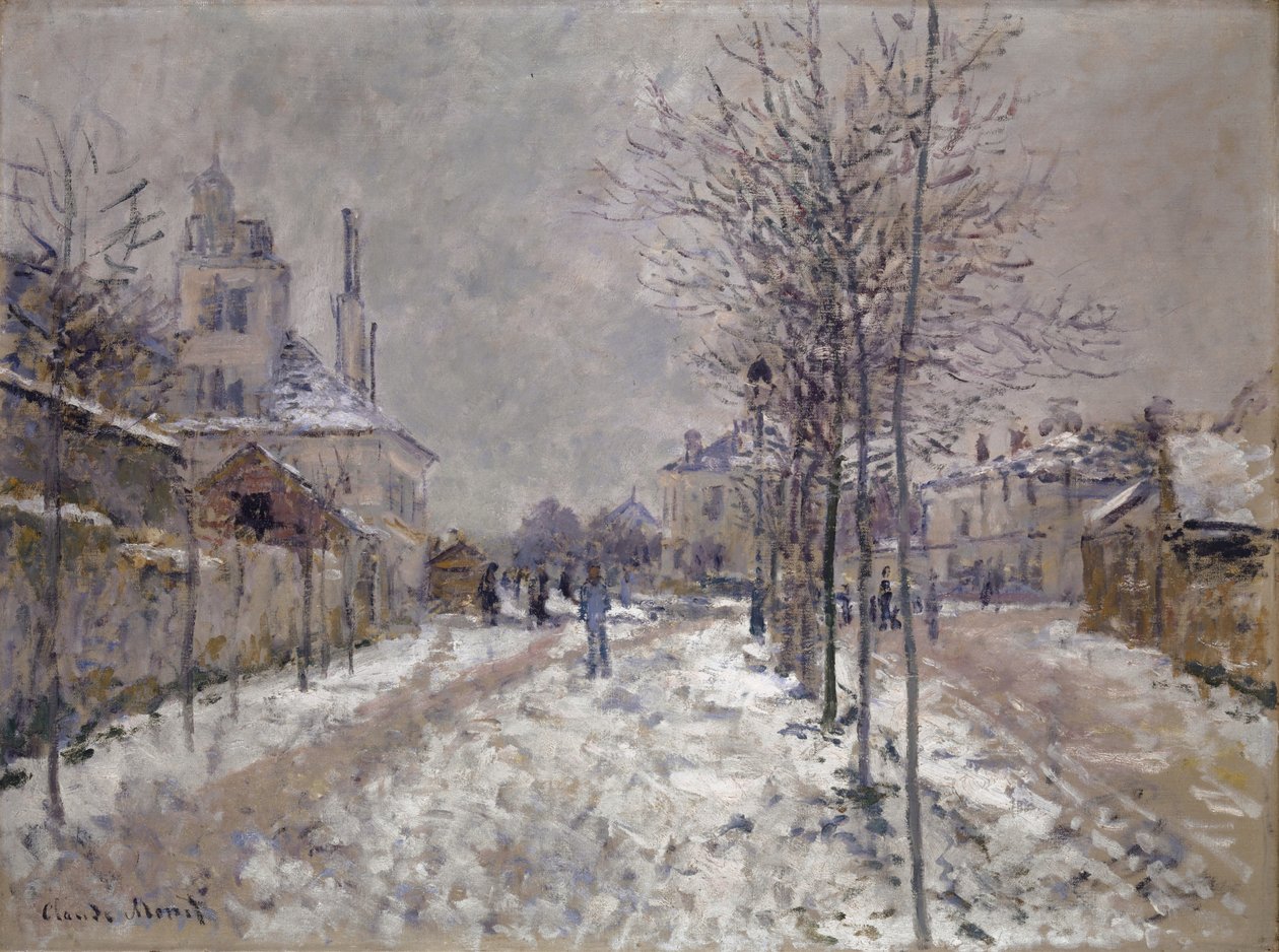 O Boulevard Pontoise coberto de neve em Argenteuil, 1875 de Claude Monet