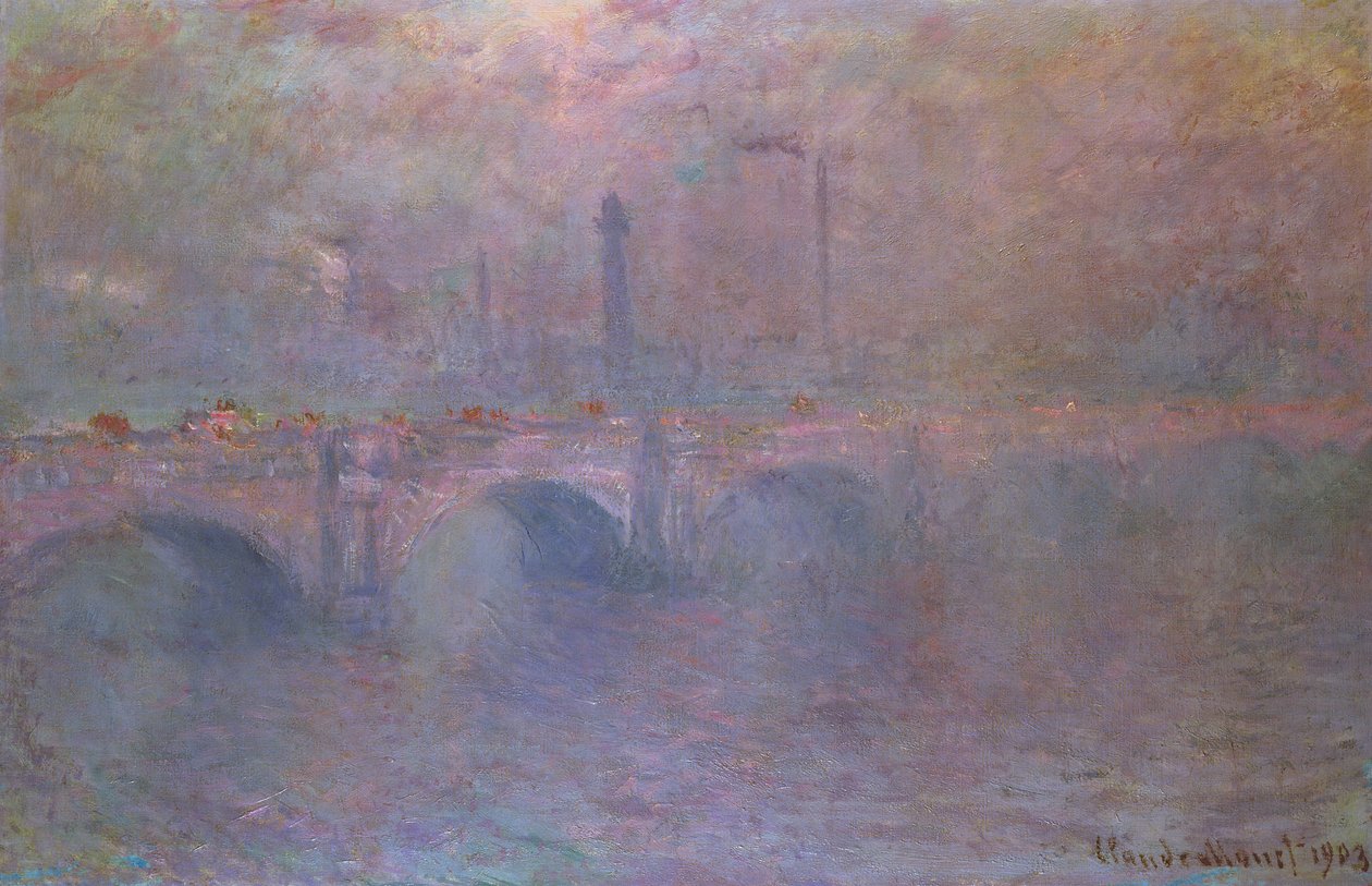 O Tamisa na ponte de Waterloo, 1903 de Claude Monet