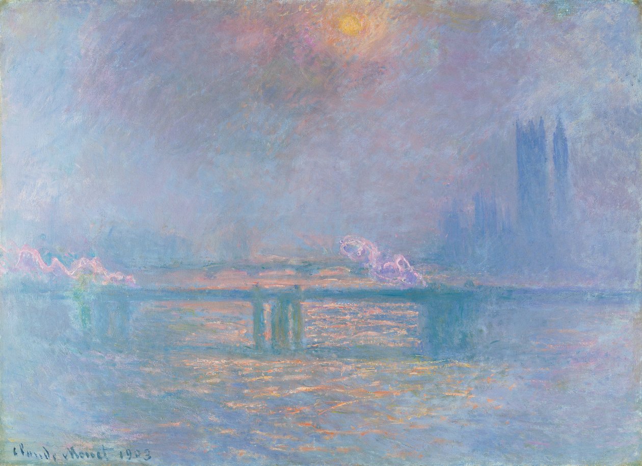 O Tamisa com Charing Cross Bridge de Claude Monet