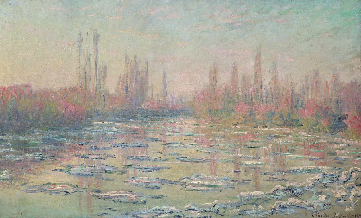 O degelo no rio Sena, perto de Vetheuil, 1880 de Claude Monet