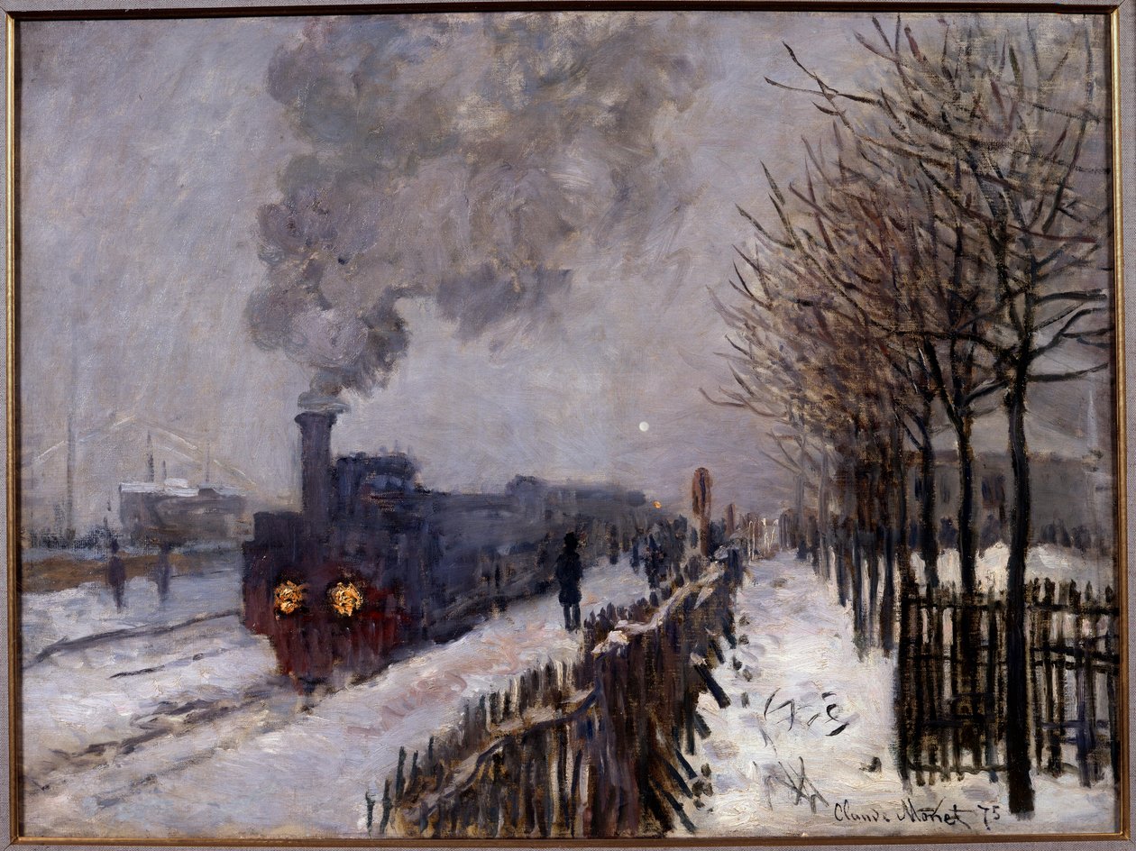 O comboio na neve de Claude Monet