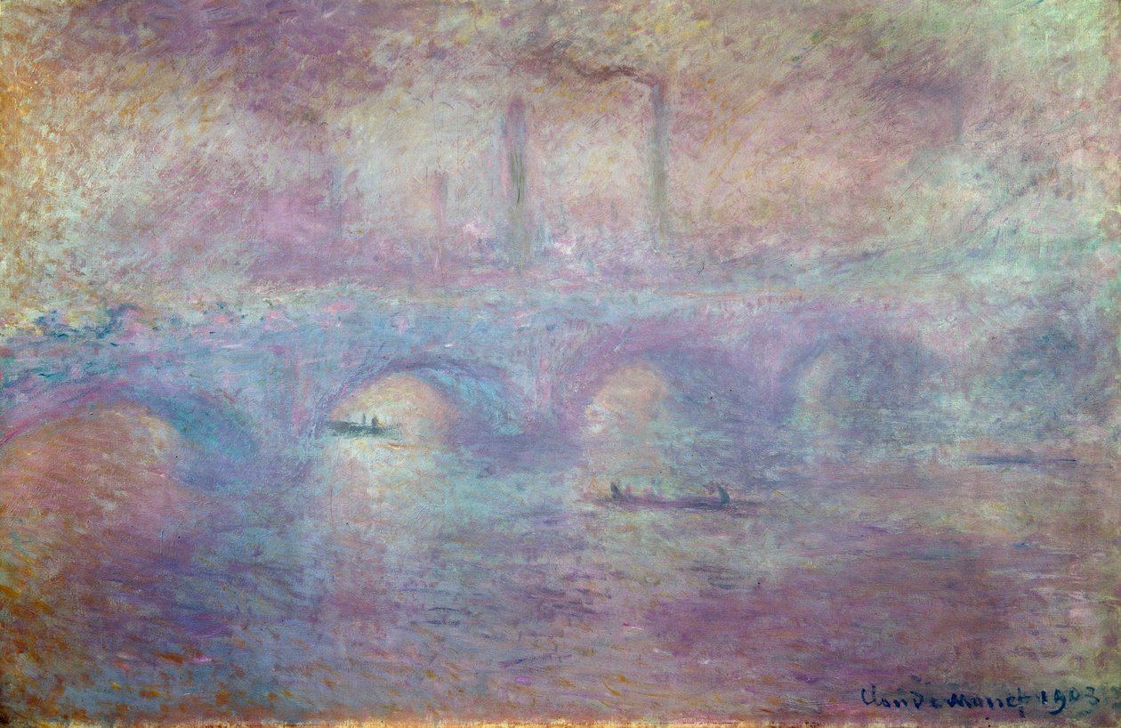 A Ponte Waterloo, Efeito Nevoeiro, 1903 de Claude Monet