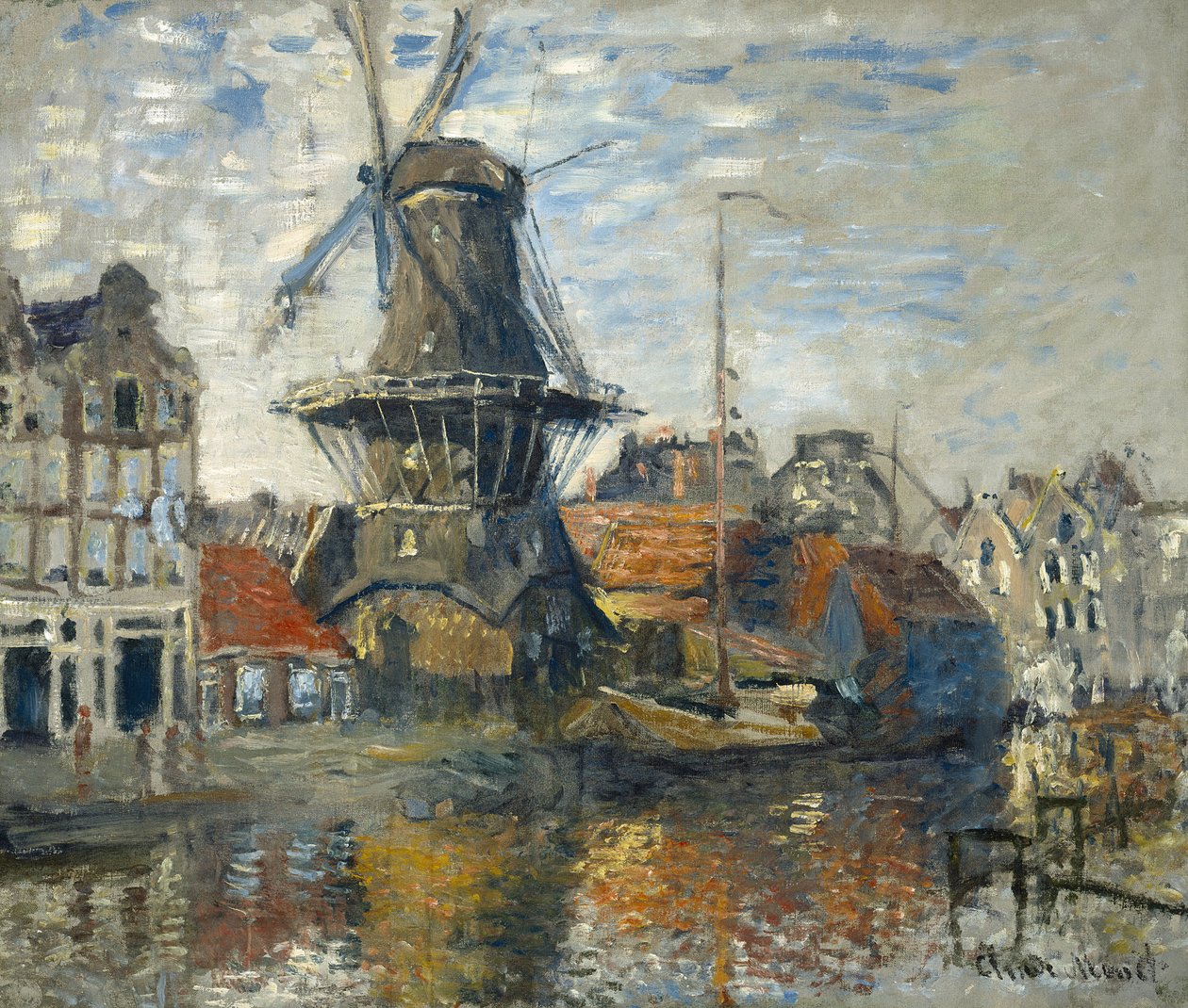 O Moinho De Vento, Amsterdam, 1871 de Claude Monet