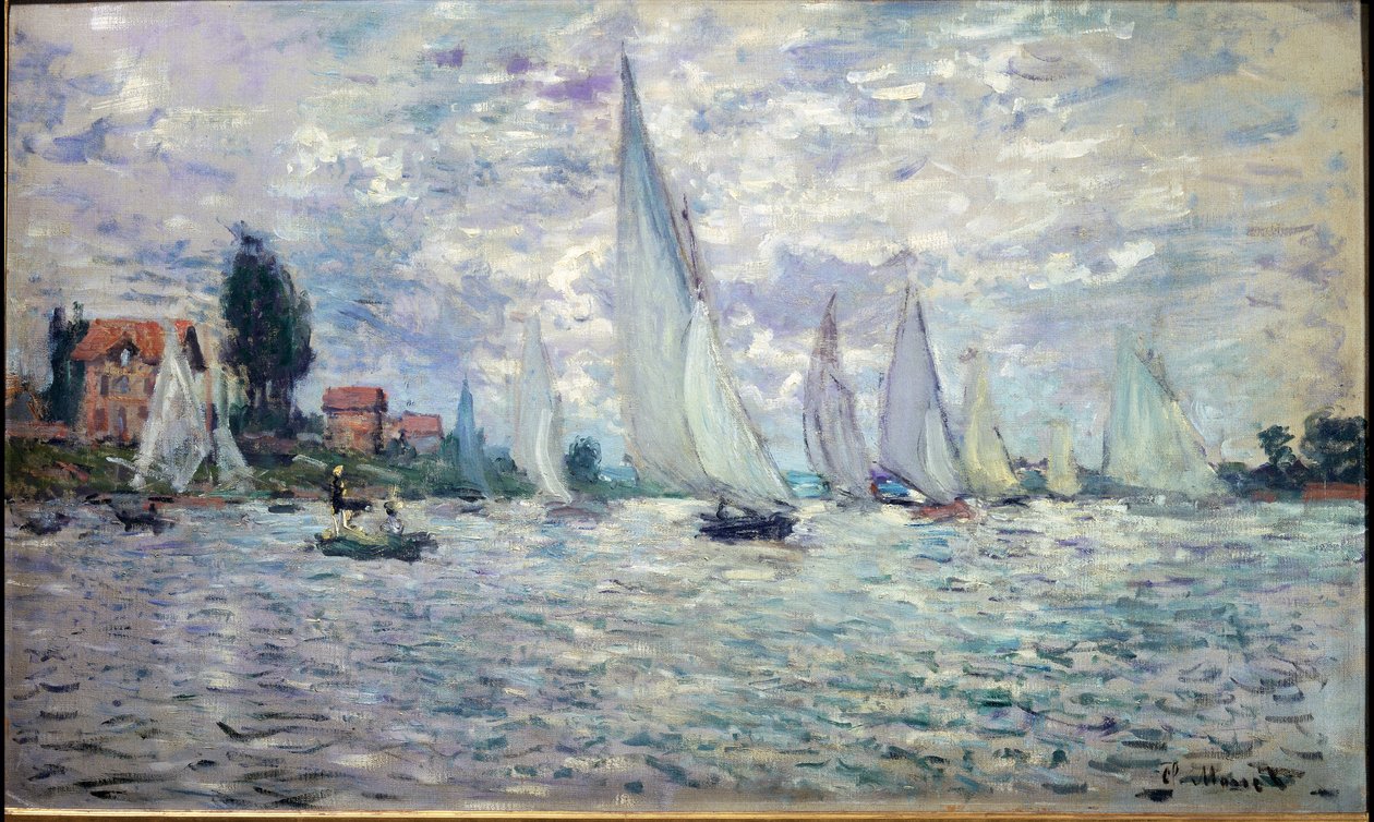 Os barcos. Regista um Argenteuil - óleo sobre tela de Claude Monet
