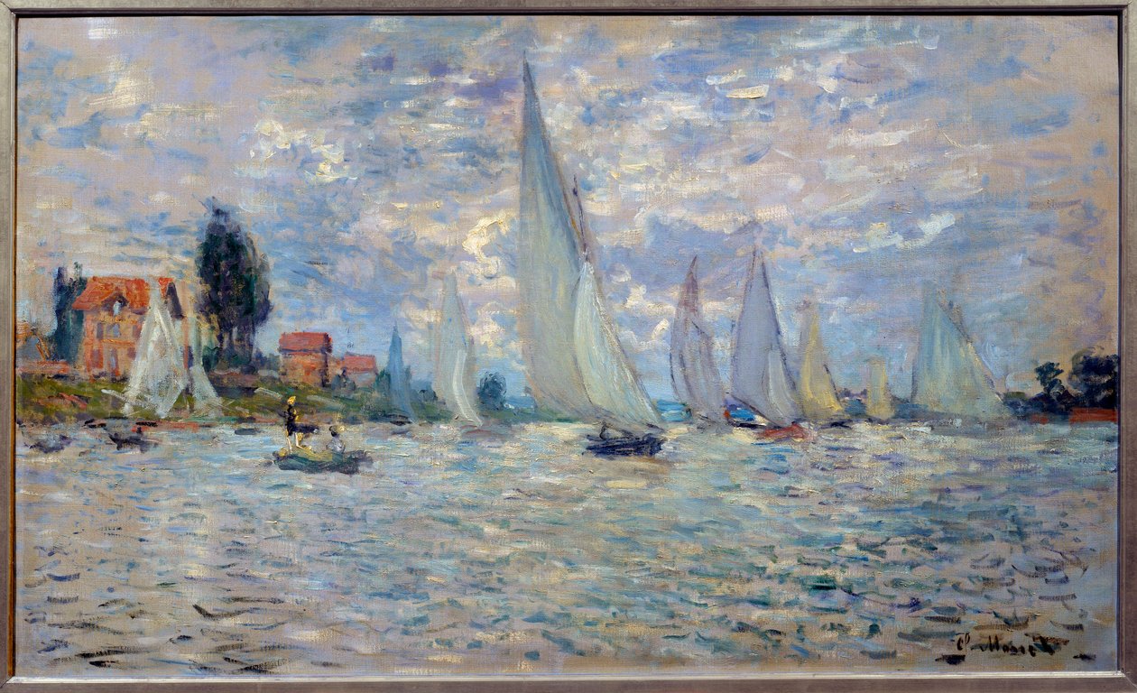 Os barcos. Regata uma Pintura Argenteuil de Claude Monet (1840-1926) 1874 Sol. 0,6x1 m Paris, musee d