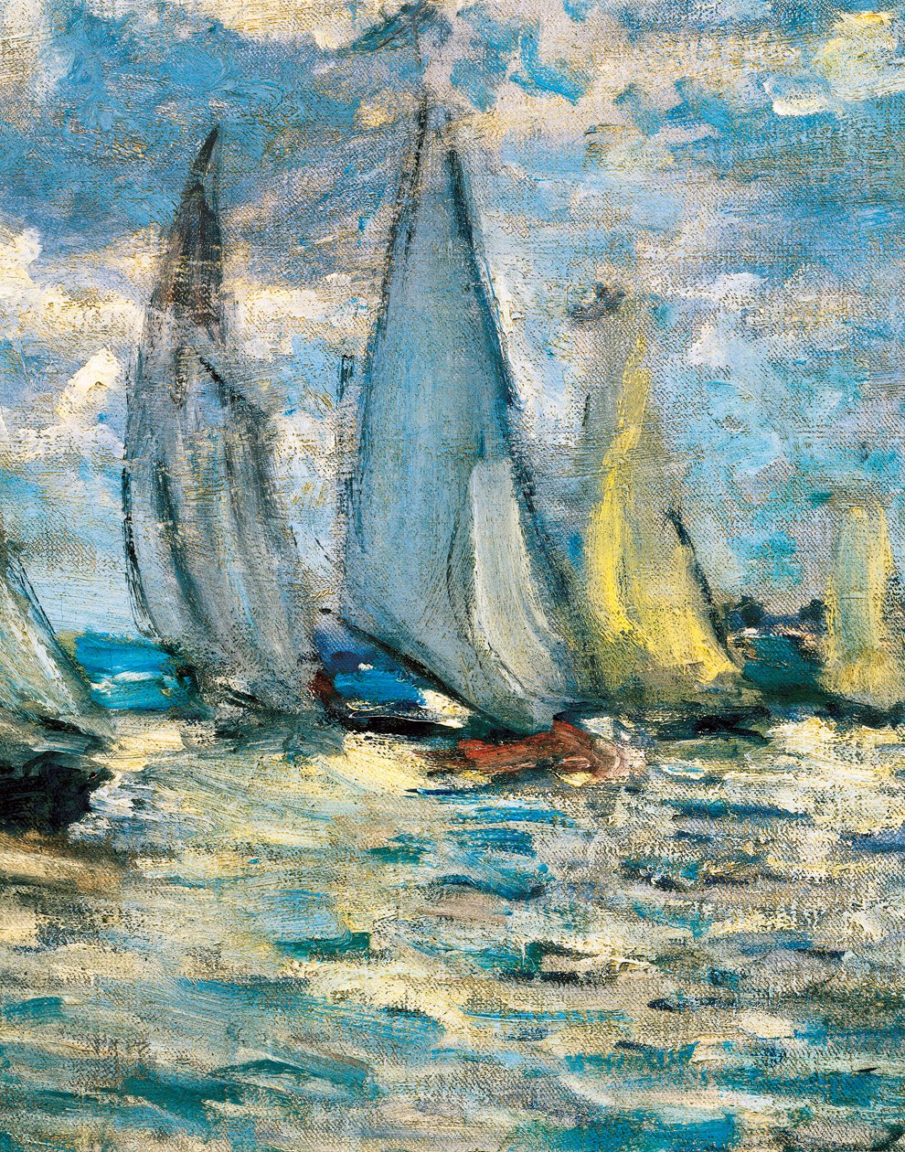 Os barcos ou regata em Argenteuil (detalhe) por volta de 1874 de Claude Monet