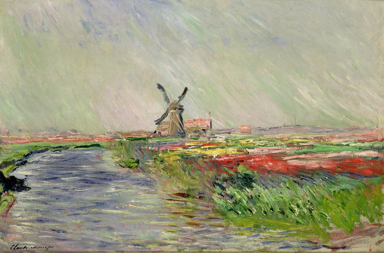 Campo de tulipas na Holanda de Claude Monet