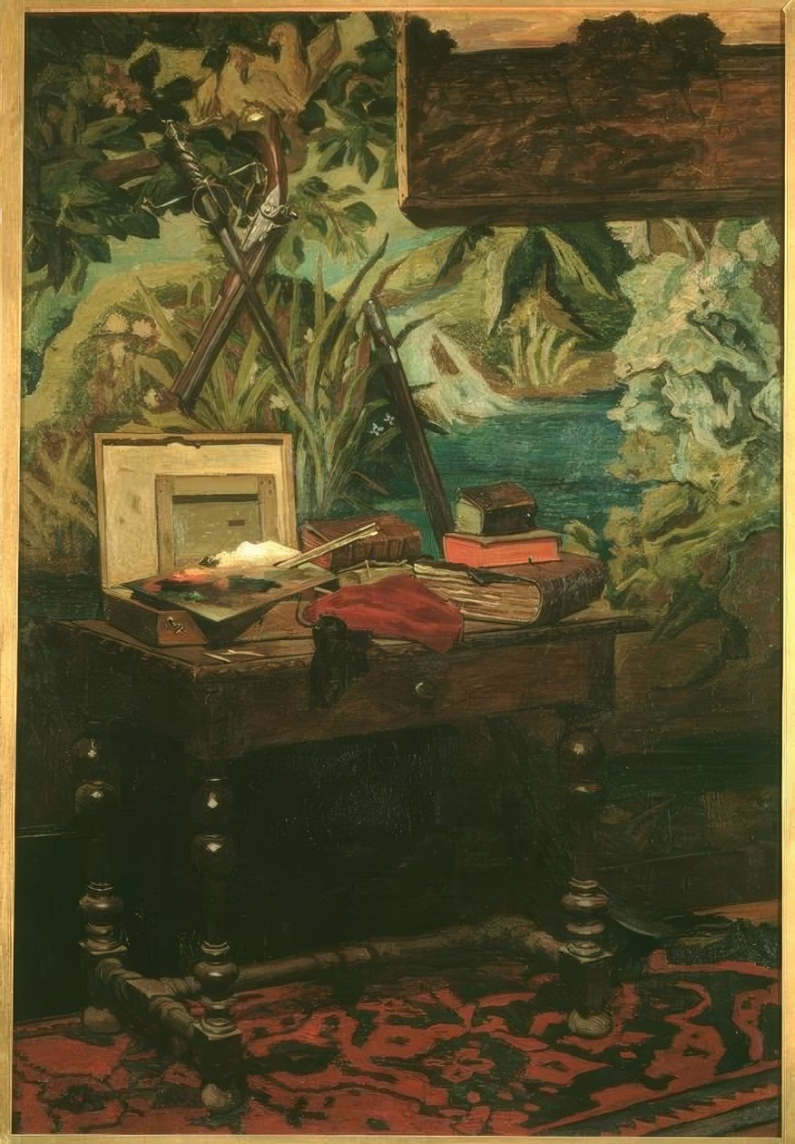Um canto da oficina de Claude Monet