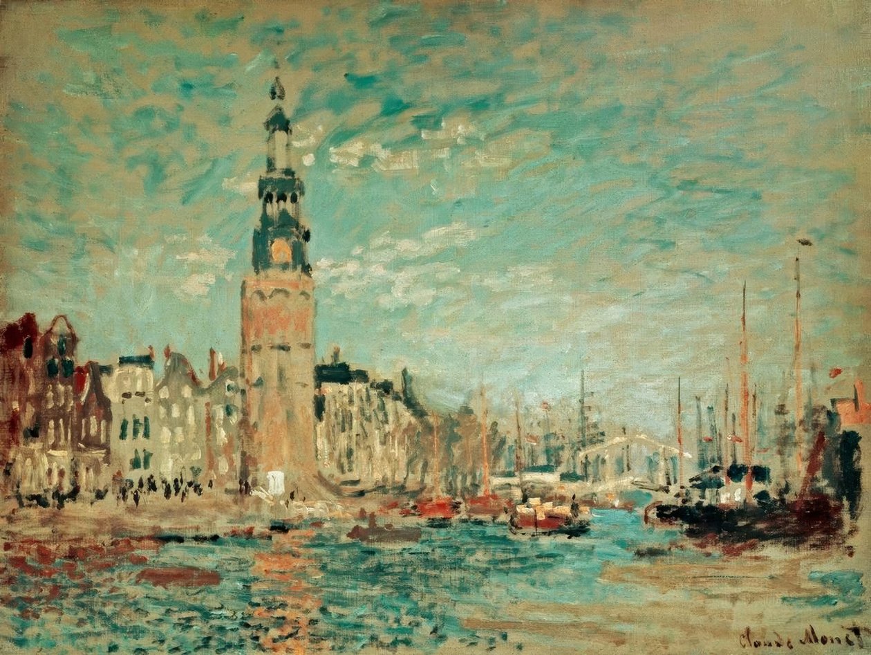 Vista da Torre Montalban, Amsterdã de Claude Monet
