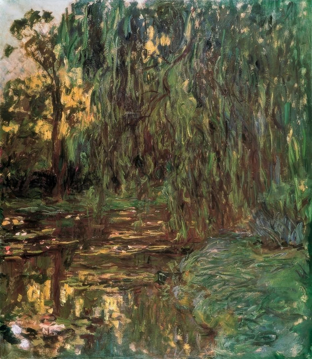 Vista do lago nenúfar com salgueiro de Claude Monet