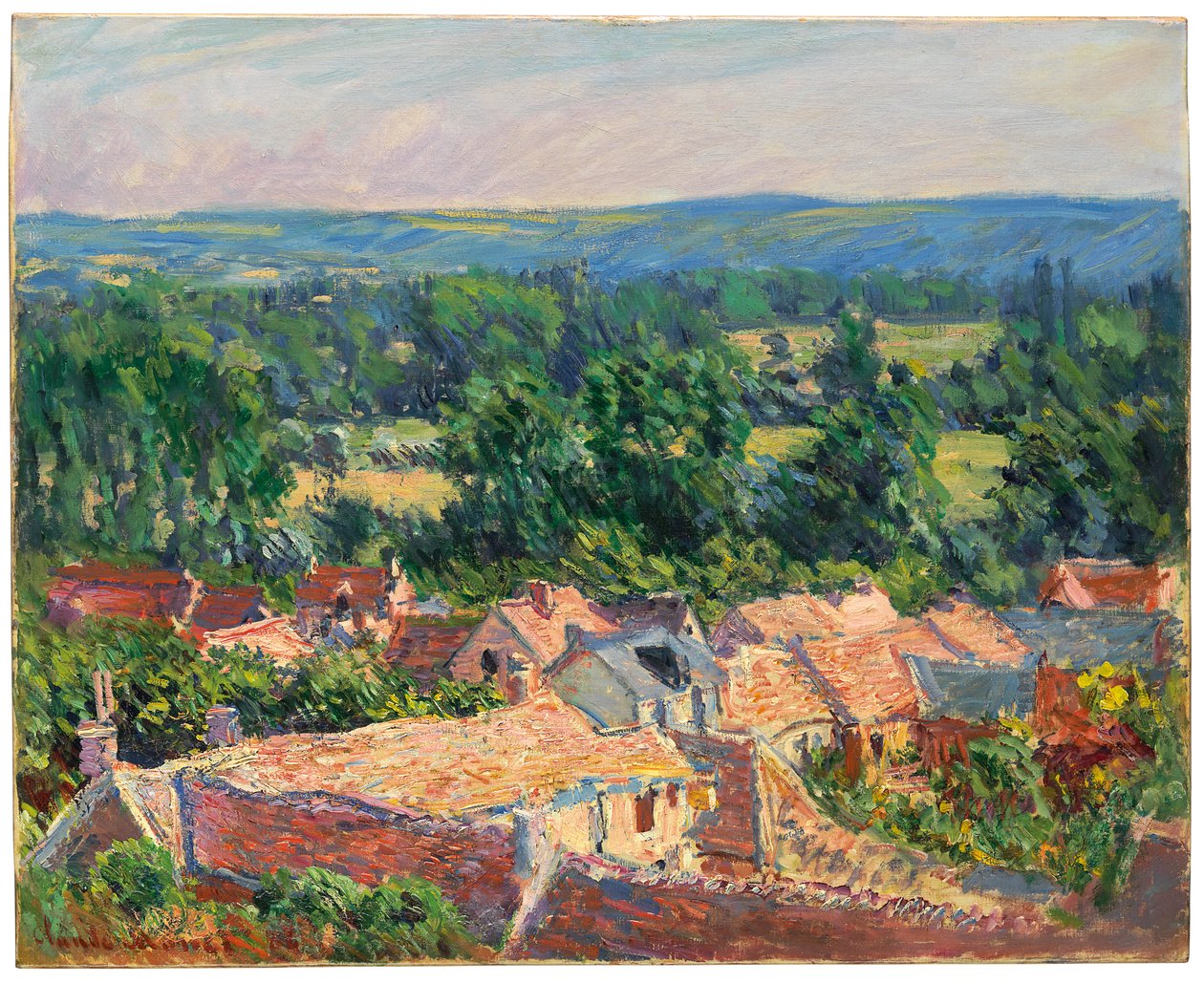Vista da vila de Giverny, 1886 de Claude Monet