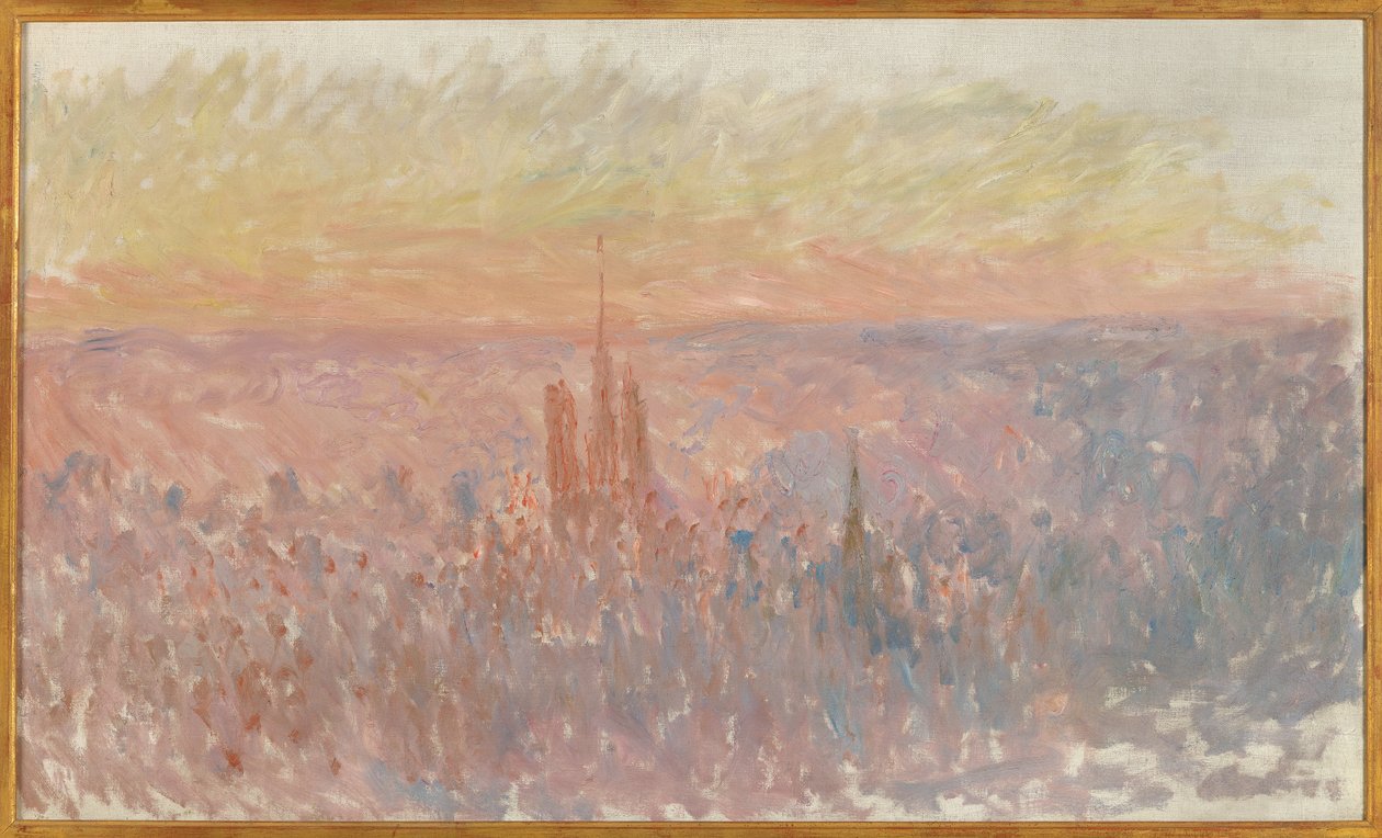 Vista geral da cidade de Rouen de Claude Monet