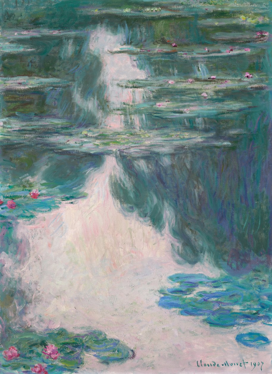 Nenúfares, tempo cinzento de Claude Monet