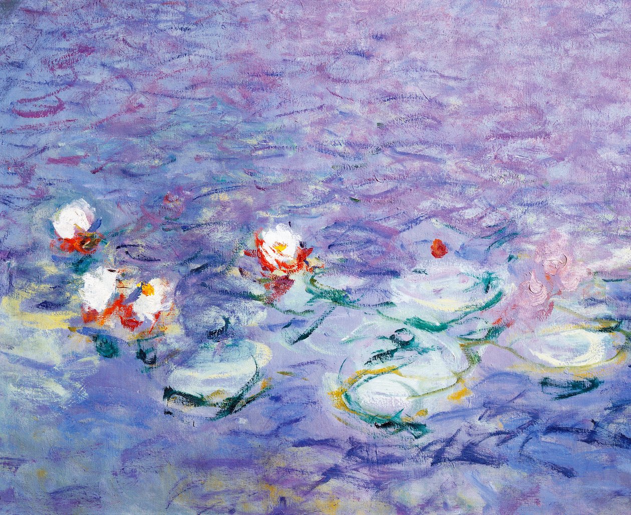 Water Lilies, de Claude Monet, detalhe de Claude Monet