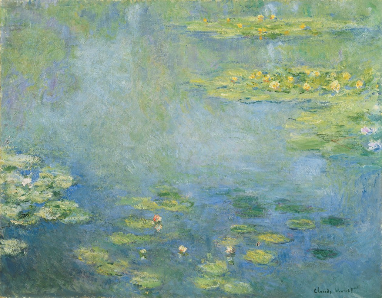 Lírios de água (óleo sobre tela) de Claude Monet