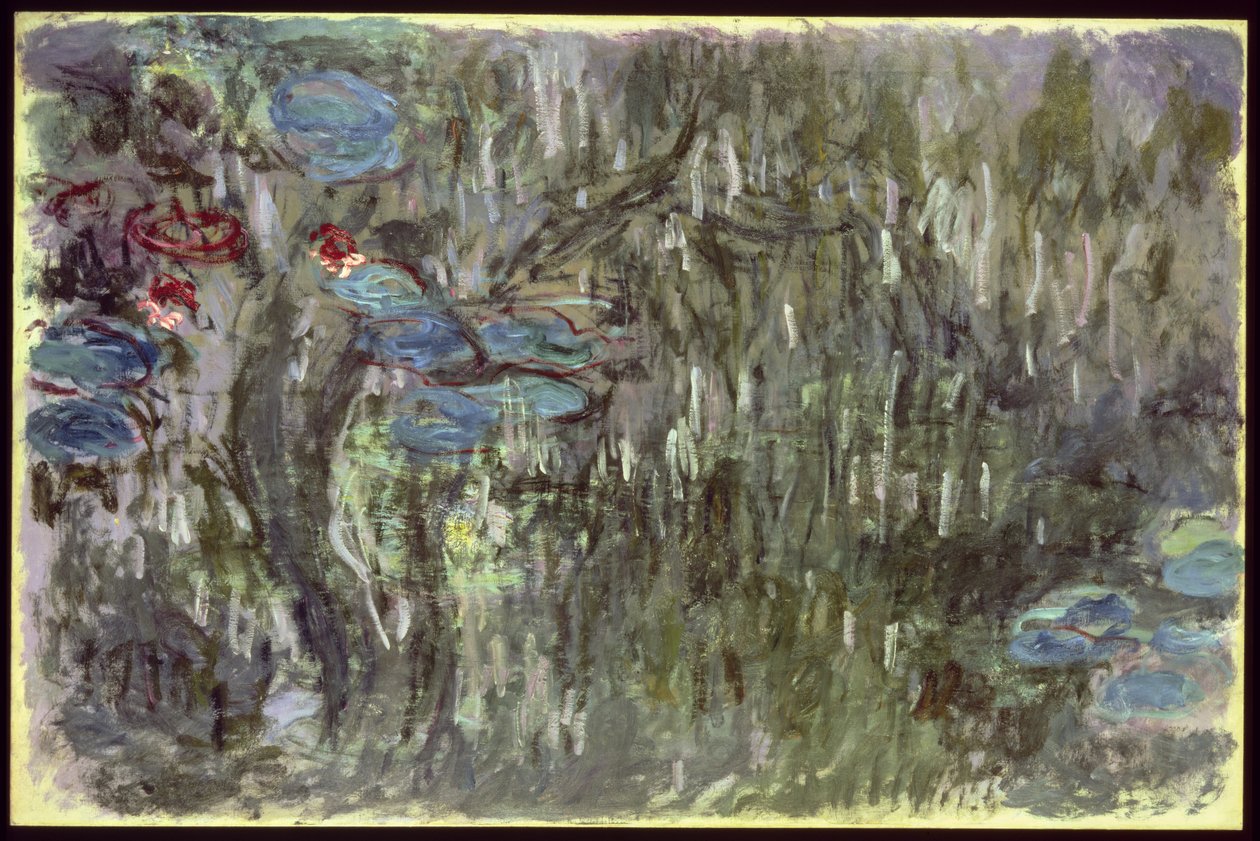 Nenúfares com reflexões de salgueiros, c.1920 de Claude Monet