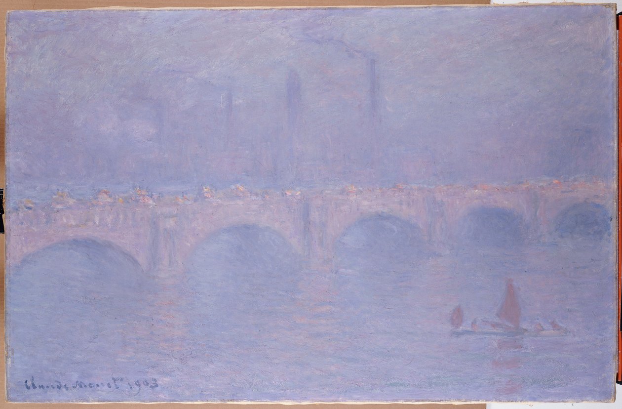 Ponte de Waterloo, sol nebuloso de Claude Monet