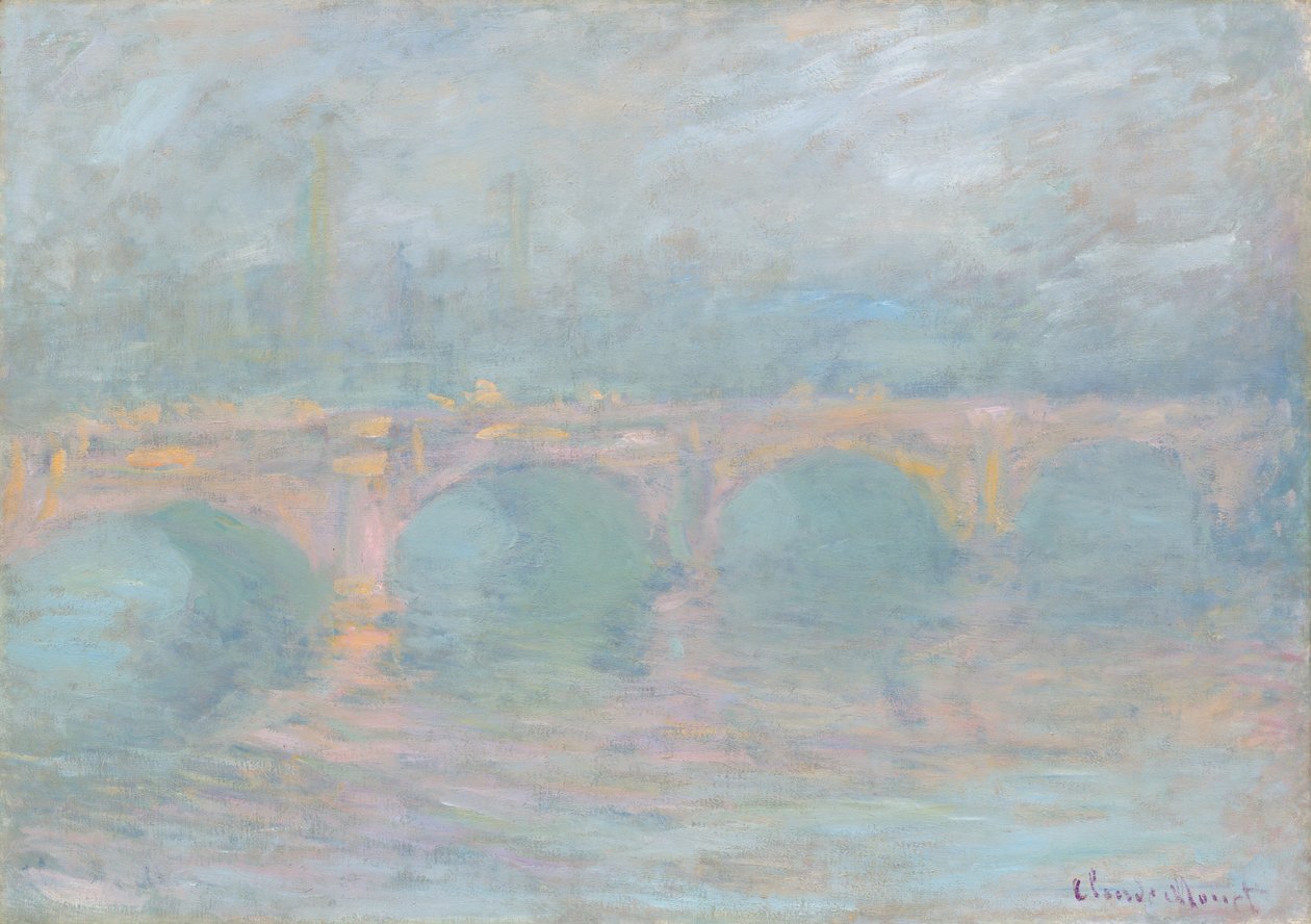 Waterloo Bridge, Londres, ao pôr do sol de Claude Monet