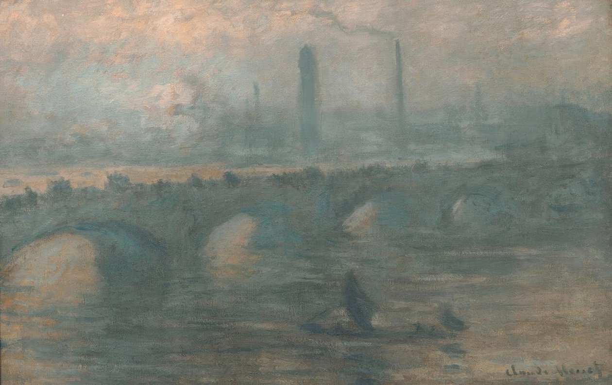 Ponte de Waterloo, manhã nublada de Claude Monet