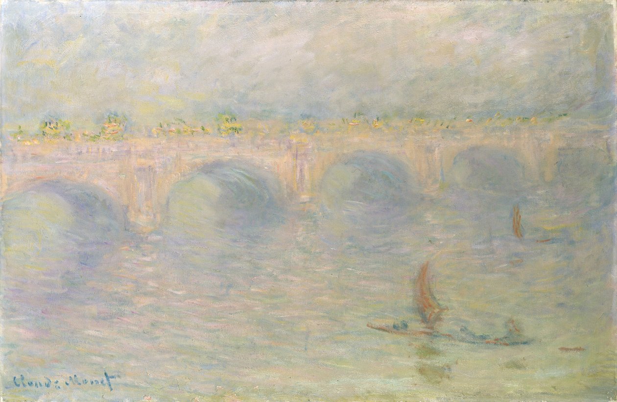 Ponte de Waterloo, efeito da luz solar, 1899-1901 de Claude Monet