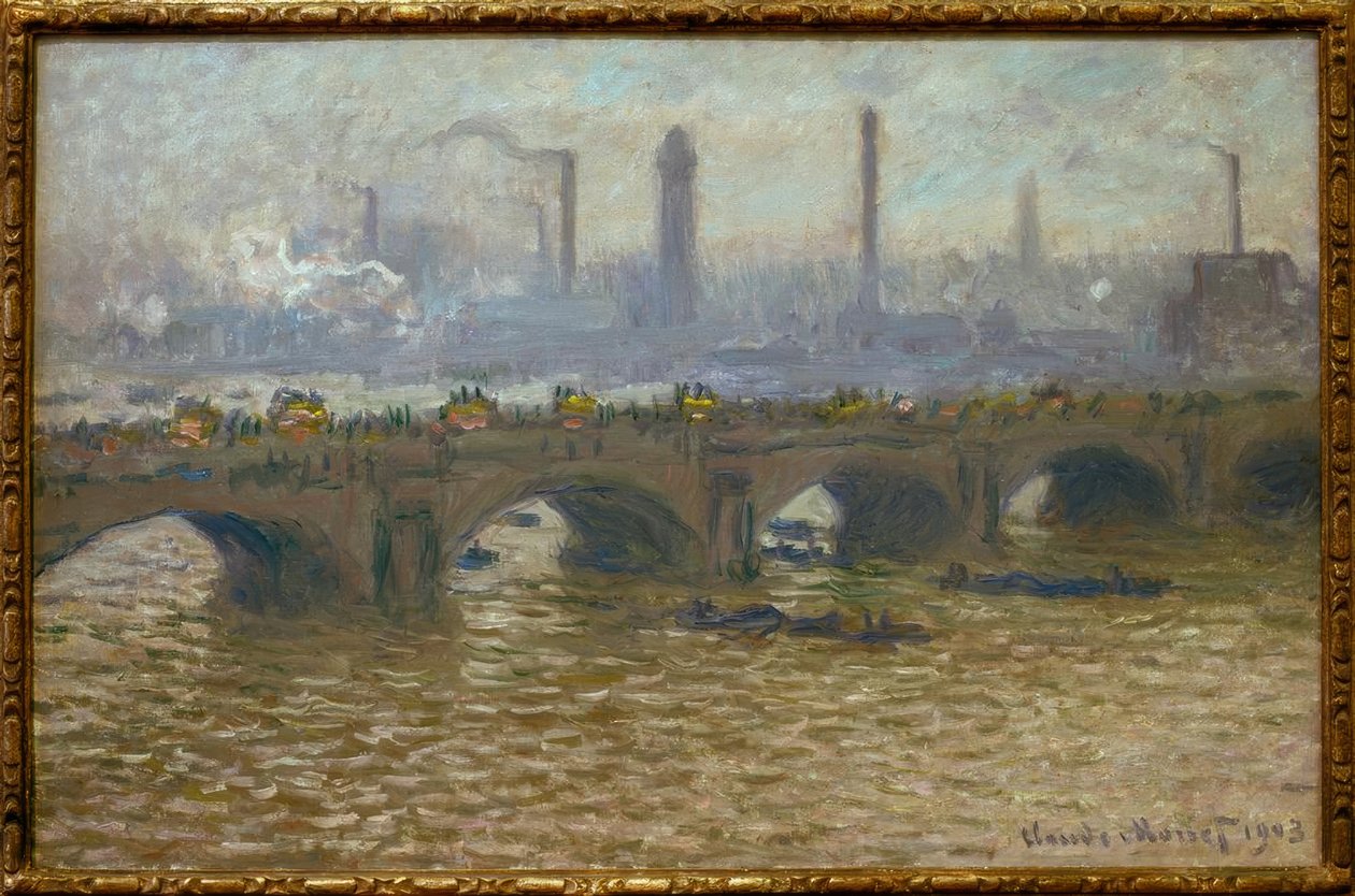 Ponte de Waterloo, Temps gris (ponte de Waterloo, céu cinzento) de Claude Monet