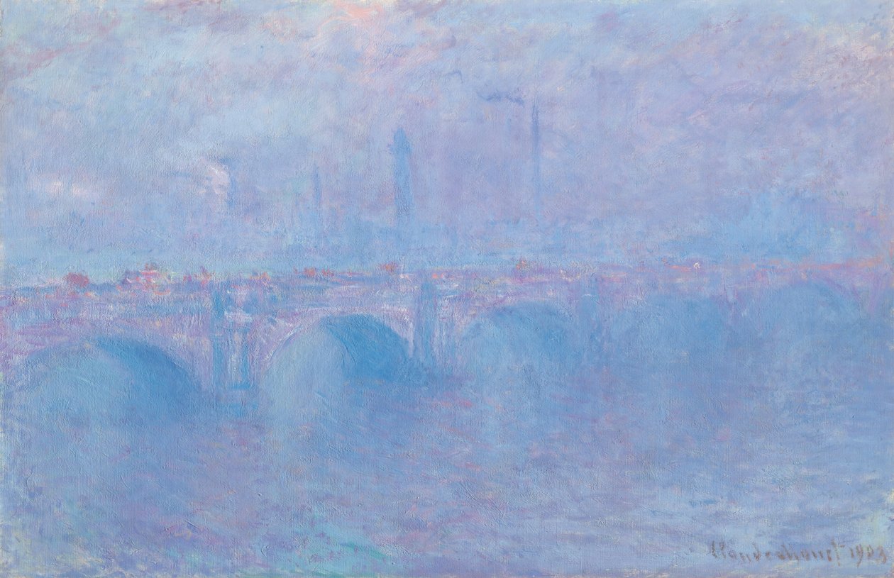 Ponte de Waterloo, efeito de brouillard de Claude Monet