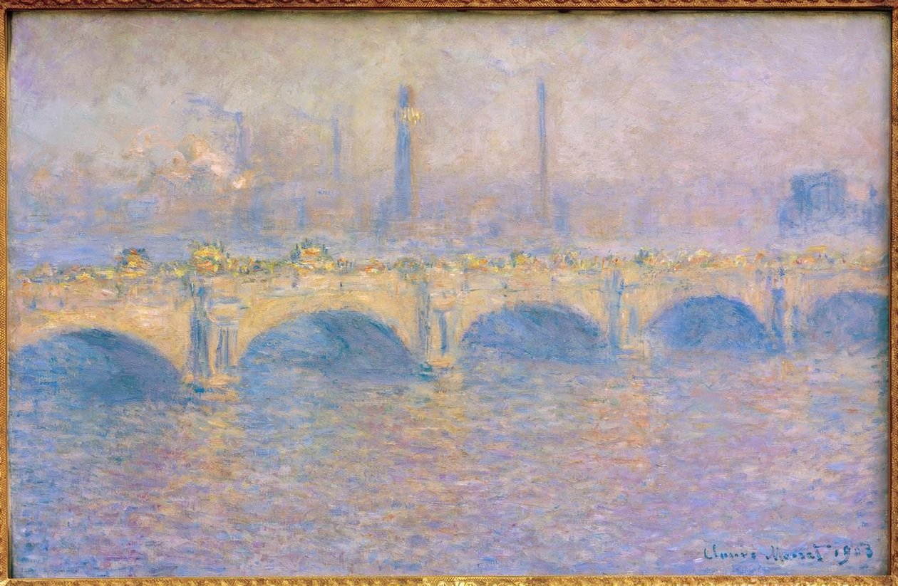 Ponte de Waterloo, efeito do sol (Ponte de Waterloo, Sonne) de Claude Monet
