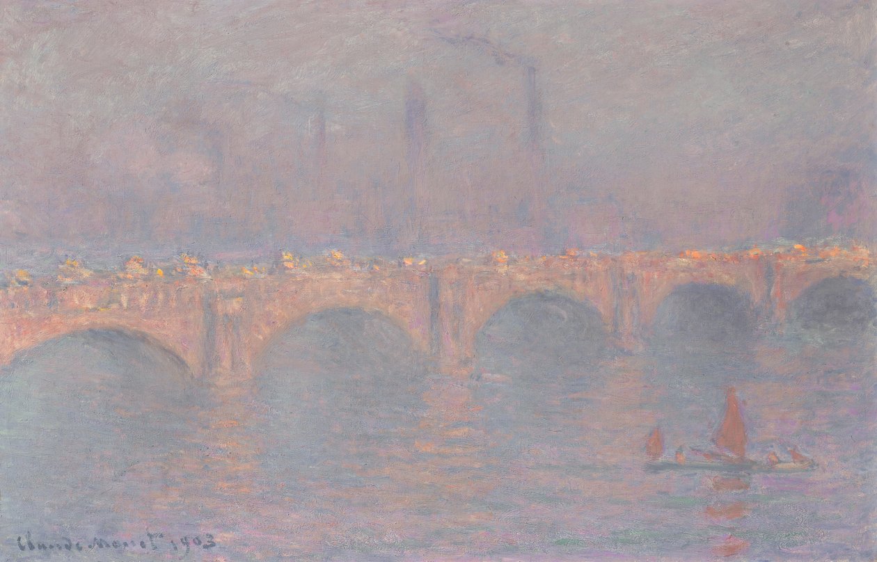 Ponte de Waterloo, sol velado de Claude Monet