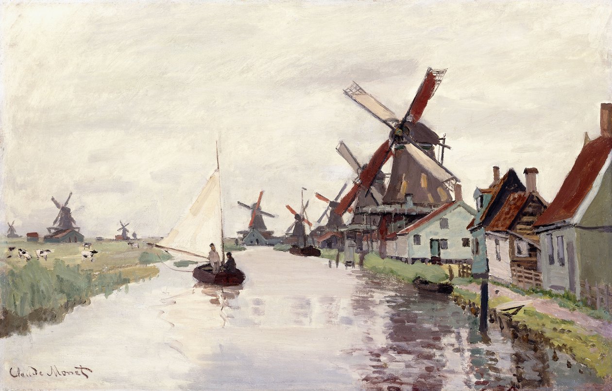 Moinho de vento na Holanda, 1871 de Claude Monet