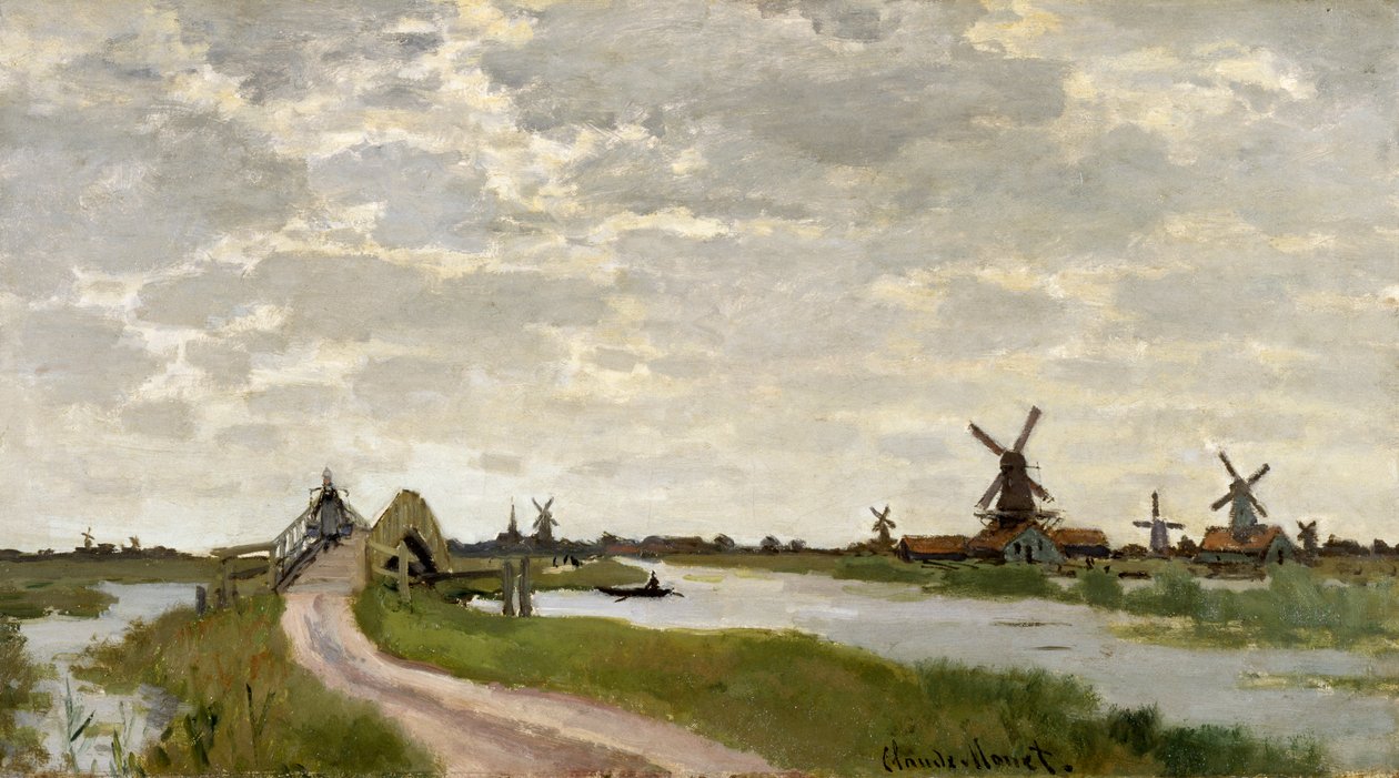 Moinhos de vento perto de Zaandam de Claude Monet