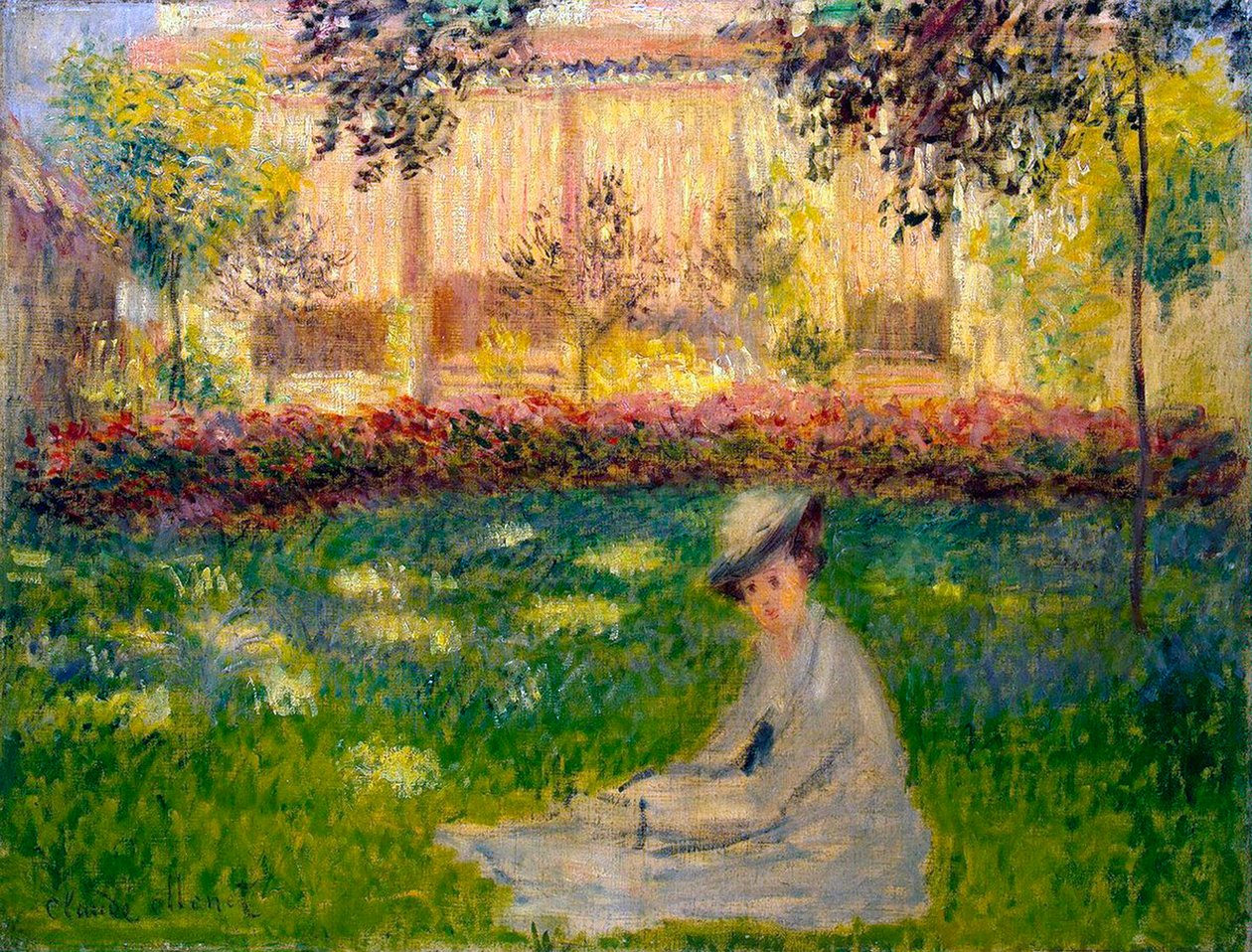 Mulher em um jardim, 1876. de Claude Monet