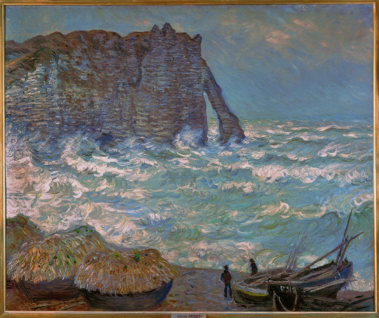 Etretat, mar agitado de Claude Monet