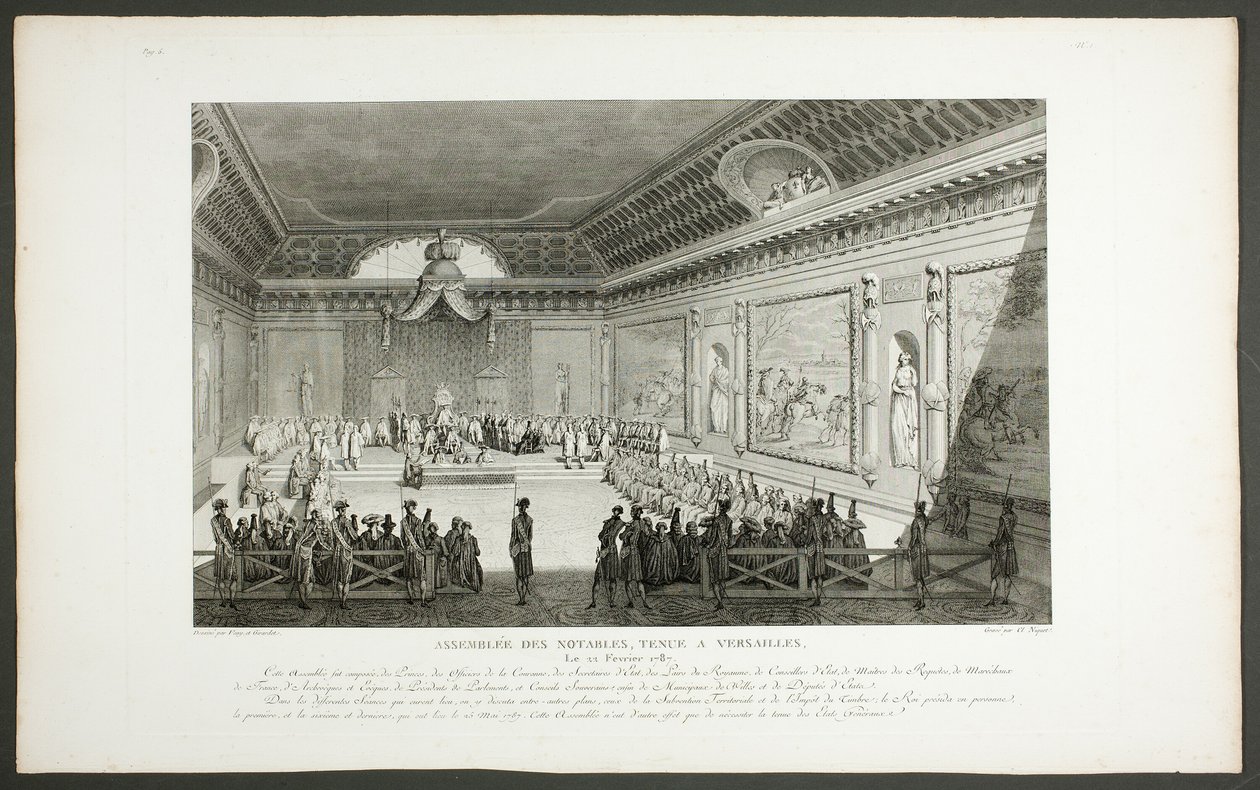 Assembleia de pessoas notáveis, realizada em Versalhes, da série Tableaux historiques de la Révolution française de Claude Niquet