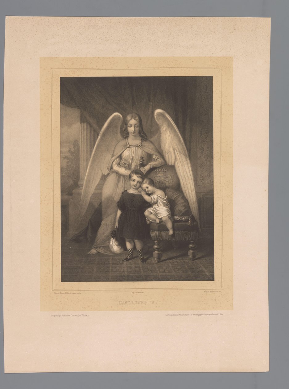 O anjo da guarda está atrás de duas crianças L