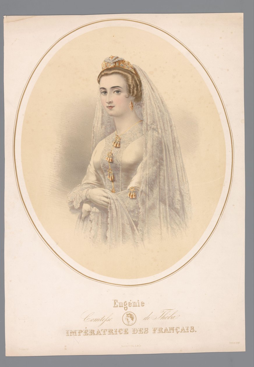 Portret van Eugenie, keizerin van Frankrijk
Eugenie, condessa de Theba. Imperatriz dos franceses (título sobre o objecto) de Claude Régnier